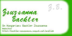 zsuzsanna backler business card